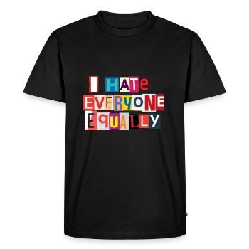 I Hate Everyone Equally - T-shirt Premium bio Homme - noir - Devant - Nico (187cm)