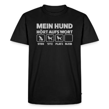 My dog hears dog school dog training gift - Men's Premium Organic T-Shirt - black - Front - Nico (187cm)
