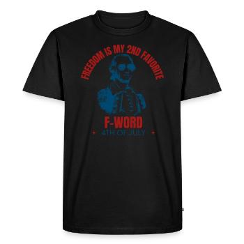 La liberté est mon deuxième mot préféré en Amérique - T-shirt Premium bio Homme - noir - Devant - Nico (187cm)