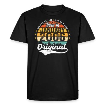 Les Legends sont nés en janvier 2006 - T-shirt Premium bio Homme - noir - Devant - Nico (187cm)