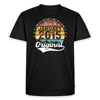 Les Legends sont nées en janvier 2015 - T-shirt Premium bio Homme - noir - Devant - Nico (187cm)