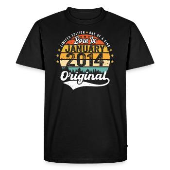 Les Legends sont nés en janvier 2014 - T-shirt Premium bio Homme - noir - Devant - Nico (187cm)