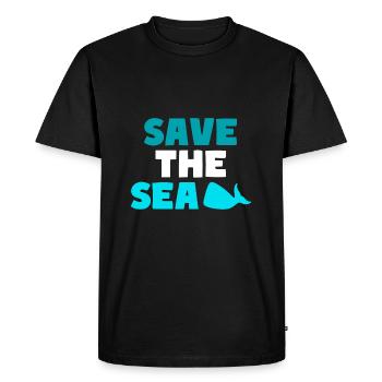 SAVE THE SEA Océans Climat Environnement - T-shirt Premium bio Homme - noir - Devant - Nico (187cm)