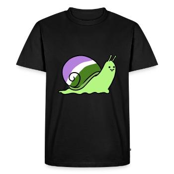 Genderqueer Snail Genderqueer Pride - Men's Premium Organic T-Shirt - black - Front - Nico (187cm)