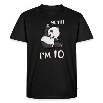 Cadeau de 10 ans anniversaire fille panda - T-shirt Premium bio Homme - noir - Devant - Nico (187cm)