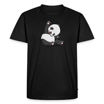 Cadeau de panda panda fille rouge - T-shirt Premium bio Homme - noir - Devant - Nico (187cm)