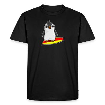 Cadeau de surfeur pingouin surfeur oiseau surfeur - T-shirt Premium bio Homme - noir - Devant - Nico (187cm)