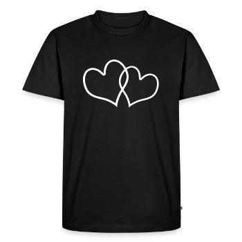 heart - Men's Premium Organic T-Shirt - black - Front - Nico (187cm)