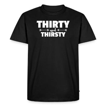Trente et soif cadeau d’anniversaire de 30 ans - T-shirt Premium bio Homme - noir - Devant - Nico (187cm)