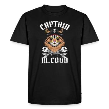 Cat Pirate Kaptitän Maine Coon Pirate Gift - Men's Premium Organic T-Shirt - black - Front - Nico (187cm)
