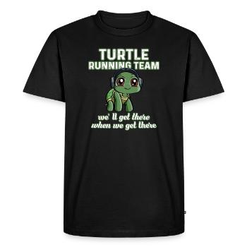 Cadeau de coureur de jogging avec l'équipe de course du groupe de tortues - T-shirt Premium bio Homme - noir - Devant - Nico (187cm)