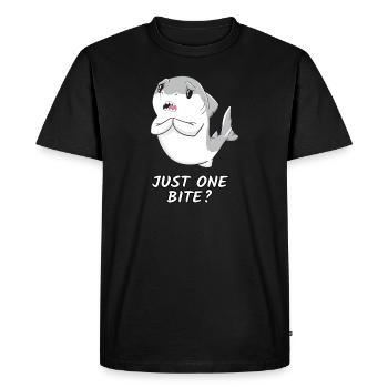 Just one bite hungry white shark gift shark - Men's Premium Organic T-Shirt - black - Front - Nico (187cm)