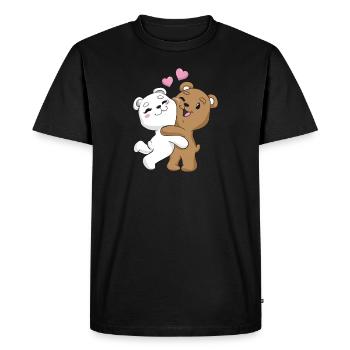 Hug Bear Gift Couple Bear Valentine's Day - Men's Premium Organic T-Shirt - black - Front - Nico (187cm)
