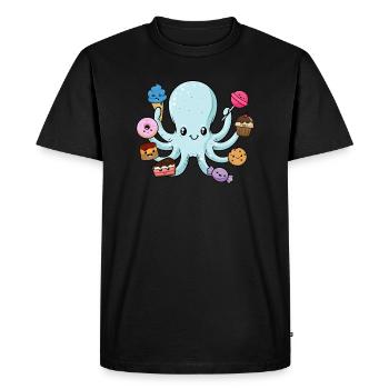 Sweet octopus gift octopus with sweets - Men's Premium Organic T-Shirt - black - Front - Nico (187cm)
