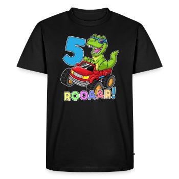 5ème anniversaire du 5ème anniversaire du Monster Truck Dino - T-shirt Premium bio Homme - noir - Devant - Nico (187cm)