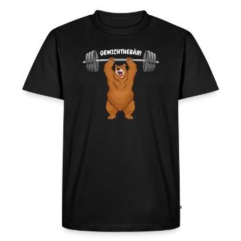 Haltérophile Cadeau Haltérophile Ours Gym - T-shirt Premium bio Homme - noir - Devant - Nico (187cm)