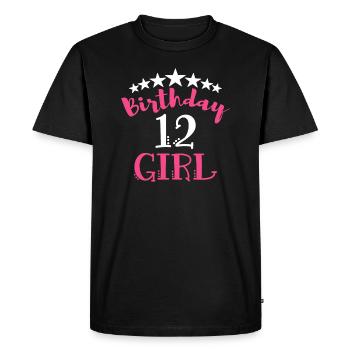 Fille d'anniversaire 12 cadeau 12e anniversaire fille - T-shirt Premium bio Homme - noir - Devant - Nico (187cm)