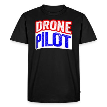 Drone Pilot - Cadeau de design de distorsion vintage - T-shirt Premium bio Homme - noir - Devant - Nico (187cm)