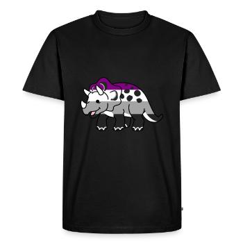 Tricératops asexuels Ace Pride - T-shirt Premium bio Homme - noir - Devant - Nico (187cm)