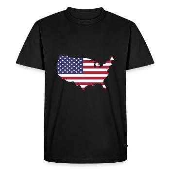 Drapeau américain - T-shirt Premium bio Homme - noir - Devant - Nico (187cm)