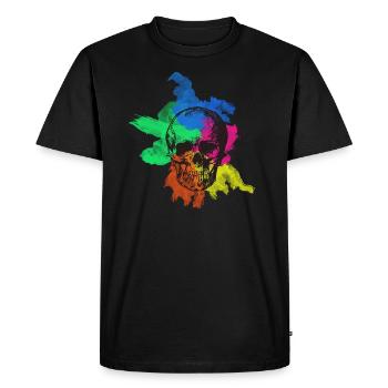 crâne coloré - T-shirt Premium bio Homme - noir - Devant - Nico (187cm)