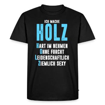 BOIS - T-shirt Premium bio Homme - noir - Devant - Nico (187cm)