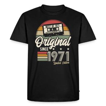 Original depuis 1971 Best of '71 Retro anniversaire - T-shirt Premium bio Homme - noir - Devant - Nico (187cm)