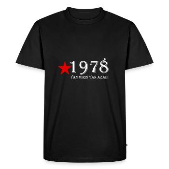 Yan mirin yan azadi 1978 - Männer Premium Bio T-Shirt - Schwarz - Vorne - Nico (187cm)
