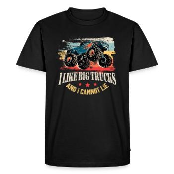 J'aime les gros camions et je ne peux pas mentir tout-petit - Monst - T-shirt Premium bio Homme - noir - Devant - Nico (187cm)
