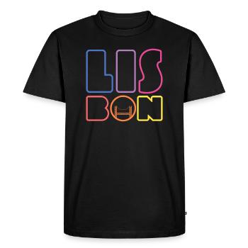 Lisboa Portugal Souvenir portugais Lisbonne - T-shirt Premium bio Homme - noir - Devant - Nico (187cm)
