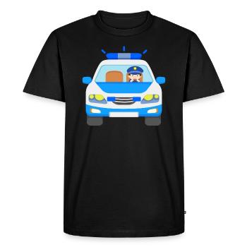 Police car with policeman in action - Men's Premium Organic T-Shirt - black - Front - Nico (187cm)