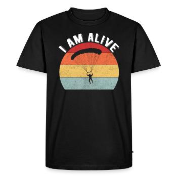 Parachutisme parachutiste - T-shirt Premium bio Homme - noir - Devant - Nico (187cm)