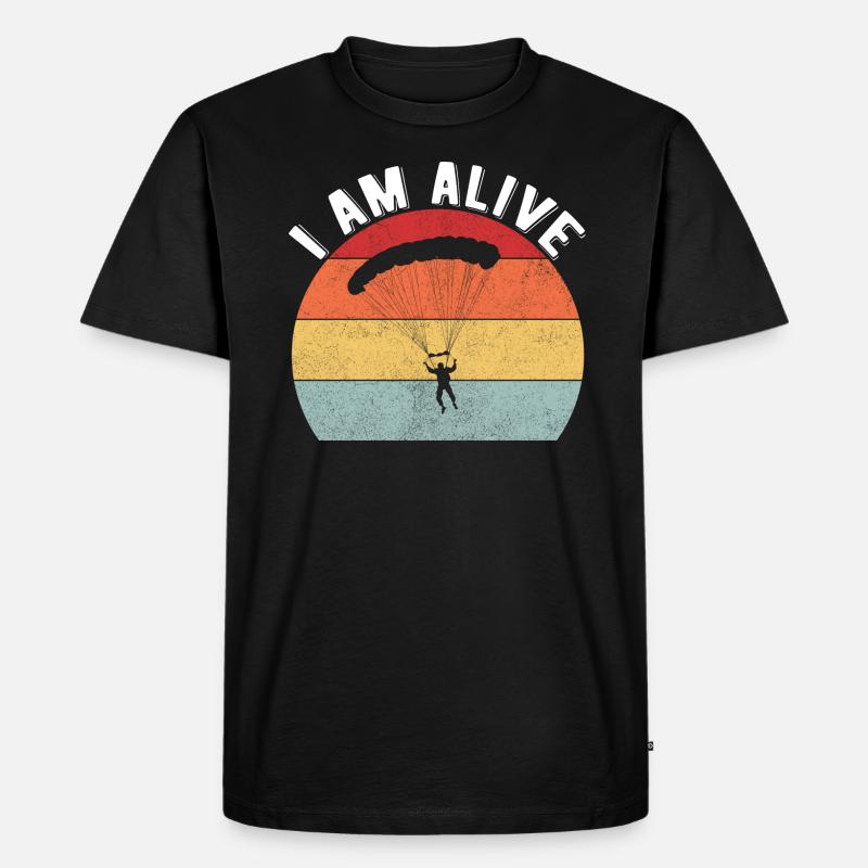 Skydiving Parachuting Skydive Skydiver - Männer Premium Bio T-Shirt - Schwarz