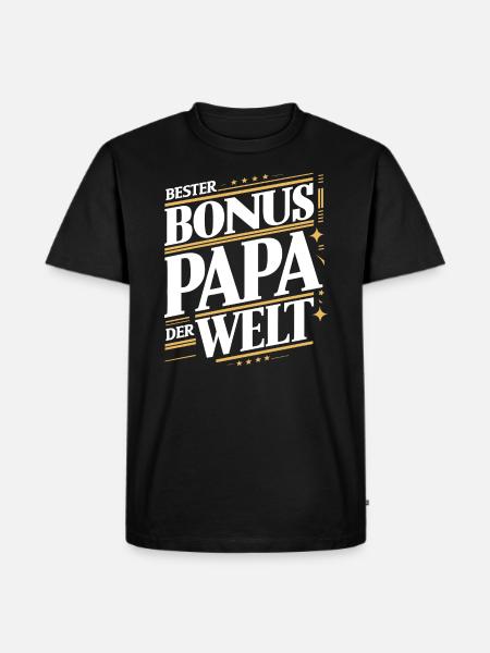 Bonus Papa - Männer Premium Bio T-Shirt - Schwarz
