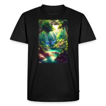 Mexico Jungle Retro Poster Souvenir - Men's Premium Organic T-Shirt - black - Front - Nico (187cm)