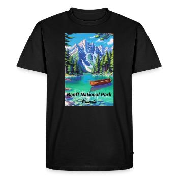Affiche rétro souvenir du parc national Banff - T-shirt Premium bio Homme - noir - Devant - Nico (187cm)