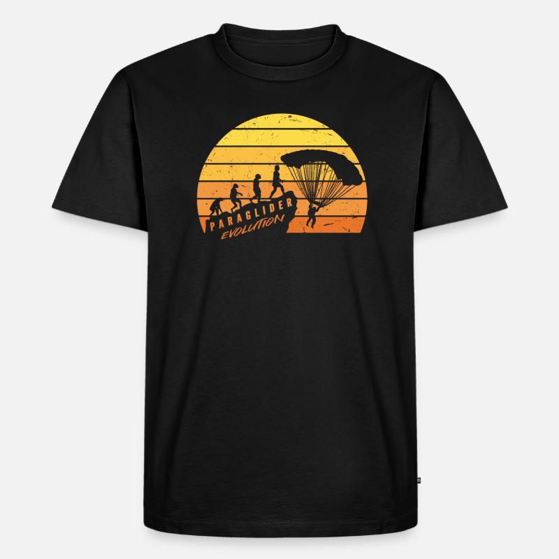 Paraglider Evolution Gleitschirmfliegen - Männer Premium Bio T-Shirt - Schwarz