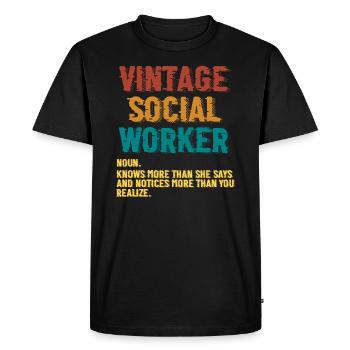 Love Social Worker Hero – Charitable Social Work - Men's Premium Organic T-Shirt - black - Front - Nico (187cm)
