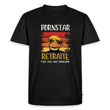 pornstar retraité - T-shirt Premium bio Homme - noir - Devant - Nico (187cm)