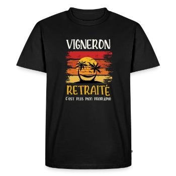vigneron retraité - T-shirt Premium bio Homme - noir - Devant - Nico (187cm)