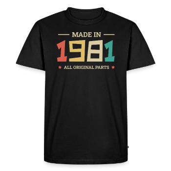 Légendaire Depuis 1981 Original 1981 - T-shirt Premium bio Homme - noir - Devant - Nico (187cm)