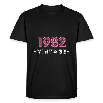 né en 1982 idée cadeau année anniversaire 82 - T-shirt Premium bio Homme - noir - Devant - Nico (187cm)