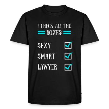 Law lawyer student court right gift - Men's Premium Organic T-Shirt - black - Front - Nico (187cm)
