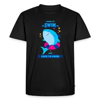 Schwimmen Lernen Learn To Swim And Love To Swim - Men's Premium Organic T-Shirt - black - Front - Nico (187cm)