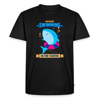Learn to swim because swimming is fin-tastic - Men's Premium Organic T-Shirt - black - Front - Nico (187cm)