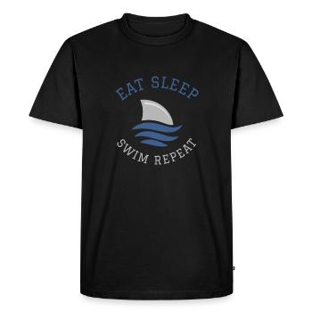 Natation Dire Drôle Manger Dormir Nager Répéter - T-shirt Premium bio Homme - noir - Devant - Nico (187cm)