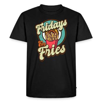 Français Frites Dictons Drôles Vendredis Pour Frites - T-shirt Premium bio Homme - noir - Devant - Nico (187cm)