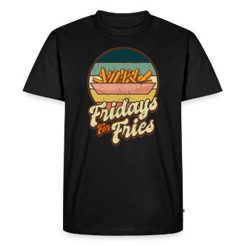 Français Frites Dictons Drôles Vendredis Pour Frites - T-shirt Premium bio Homme - noir - Devant - Nico (187cm)