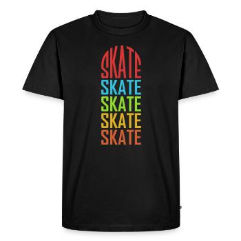 Skateboarder Skateboard Skate Pattern - T-shirt Premium bio Homme - noir - Devant - Nico (187cm)
