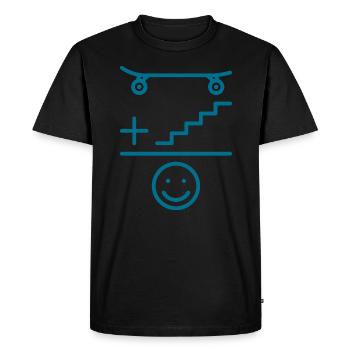 Skateboarder Skateboard And Stairs Smile - Men's Premium Organic T-Shirt - black - Front - Nico (187cm)